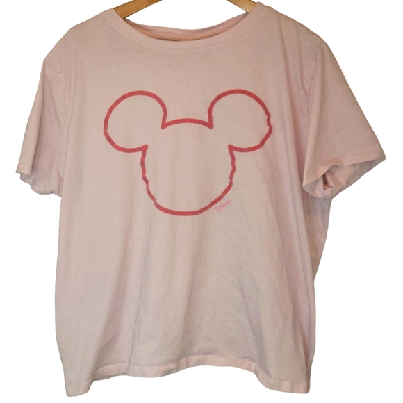 H&M Tops - H&M Pink Mickey Mouse Women's T-Shirt Size XL